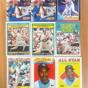 DAVE WINFIELD BASEBALL CARD LOT AND JERSEY CARD